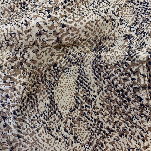 Spenser Jeremy Women's Blouse Brown Size 4 Rattlesnake Scales Abalone Buttons - Picture 4 of 12